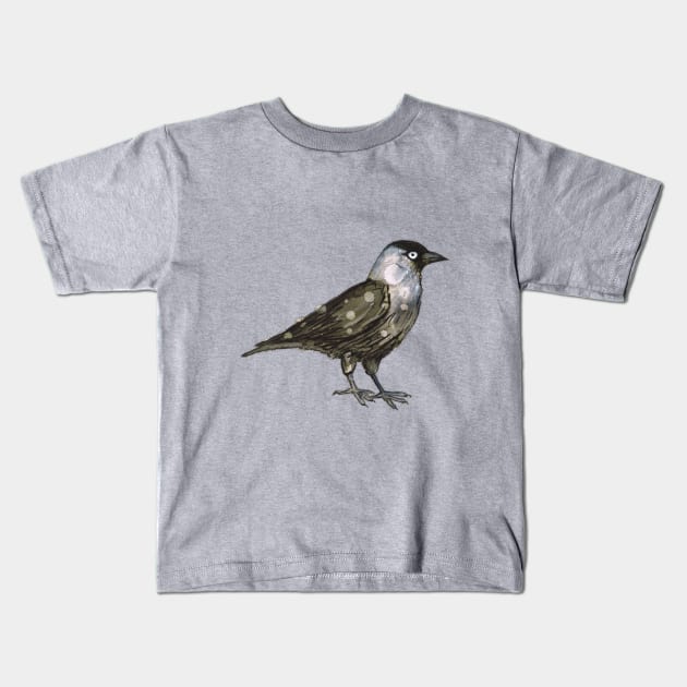 Western jackdaw Kids T-Shirt by Bwiselizzy